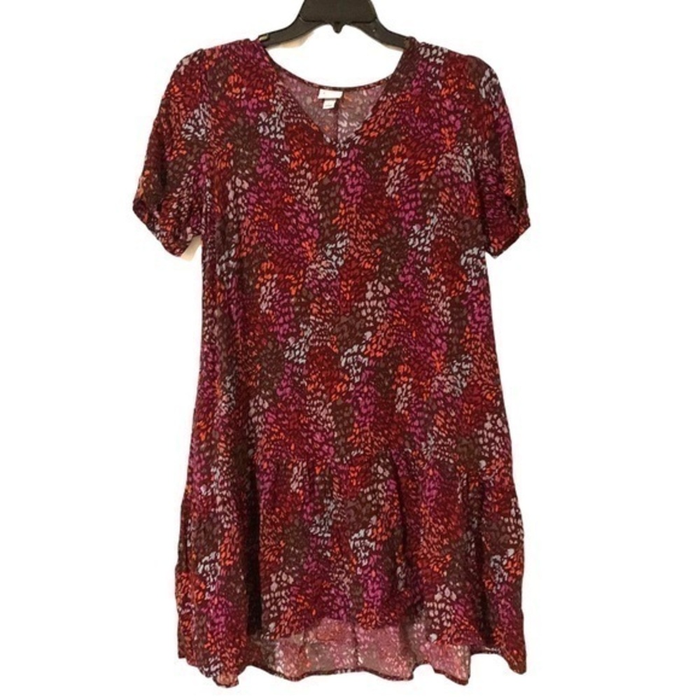 A New Day Romantic Boho Summer Swing Dress Purple Pink Blue Multicoloured Size M